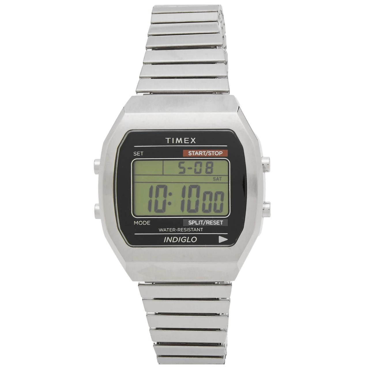 타이맥스 시계 Timex T80 Digital Steel Expansion Band 36mm Watch TW2W47700U8